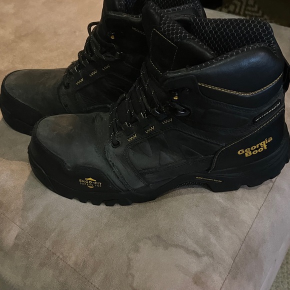 GEORGIA BOOT Men's GB00130 Black Composite Toe Work Boots Waterproof 12 - Picture 1 of 5